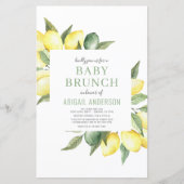 Papier Budget Citrus citron moderne Baby Brunch Invitatio (Devant)