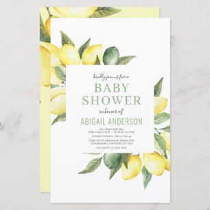 Papier Budget Citrus Citrus Baby shower moderne Invitatio