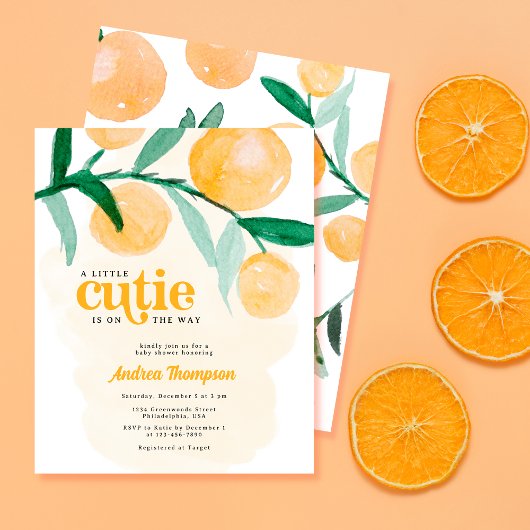 Papier Budget Citrus Orange Little Cutie Baby shower