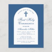 Papier Budget Classic Arc Bleu 1ère communion Invitation (Devant)