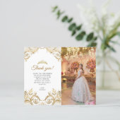 Papier BUDGET Classic Blanc Or photo Quinceañera (Debout devant)