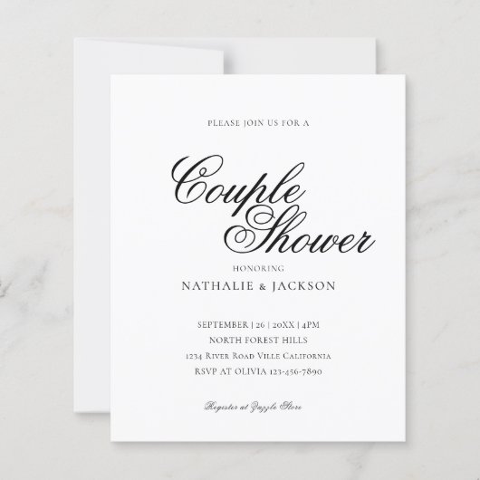 Papier BUDGET Classic Elegant Script Couple Shower (Devant)