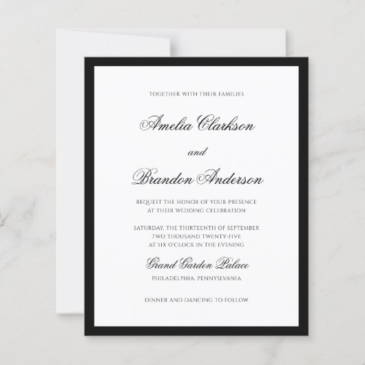 Papier BUDGET Classic noir et blanc Mariage de script off (Devant)