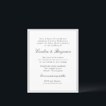 Papier Budget Classic Script Élégant Mariage Invitation<br><div class="desc">Budget élégant classique classique classique classique traditionnel Script élégant tout-en-un Faire-part de mariage élégant avec bordure étroite en noir</div>