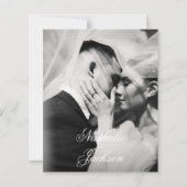 Papier BUDGET Classic Script Photo Wedding Save the Date (Dos)