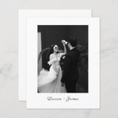Papier Budget Classic Script Wedding Photo Thank You Card (Devant / Derrière)