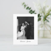 Papier Budget Classic Script Wedding Photo Thank You Card (Debout devant)