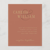 Papier BUDGET Classic Terracotta Gold Wedding Invitation (Devant)