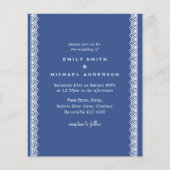 Papier Budget Classique Bleu Blanc dentelle Invitations d (Devant)