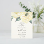 Papier Budget Classique Botanique Blanc Crème Rose Floral (Debout devant)