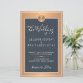 Papier Budget classique deco marine faire-part de mariage (Debout devant)