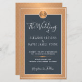 Papier Budget classique deco marine faire-part de mariage (Devant / Derrière)