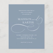 Papier BUDGET Classique Dusty Bleu Infinité Et Mariage (Devant)