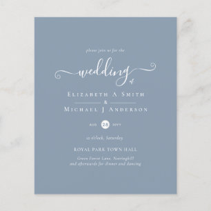 Papier Budget classique Faire-part de mariage BLEU DUSTY