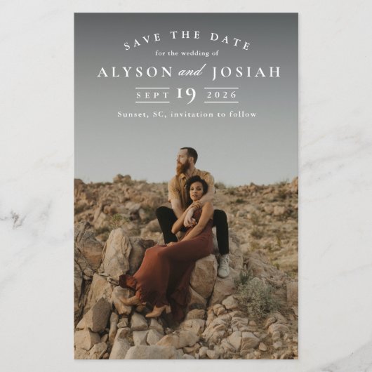 Papier Budget Classique Mariage Photo Enregistrer La Date (Devant)