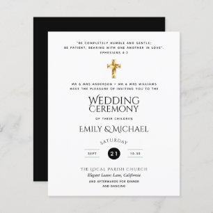 Papier Budget Classique Noir Blanc Catholique Mariage Inv