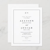 Papier Budget Classique Noir & Blanc Mariage Enregistrer (Devant / Derrière)