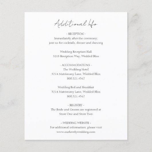 Papier Budget Classique Tout en un Faire-part de mariage (Dos)