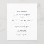 Papier Budget Classique Tout en un Faire-part de mariage (Devant)