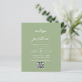 Papier BUDGET Classique Vert Sauge Code QR Photo Mariage (Debout devant)