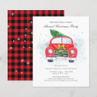 Budget Classique Voiture Rouge Famille Noël Invita