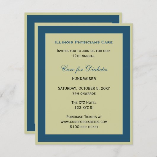 Papier Budget Classy Blue Corporate Party Invitation (Devant / Derrière)