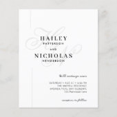 Papier Budget Classy Chic Romantique Typographie Mariage (Devant)