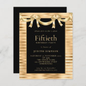 Papier Budget Classy Gold Noir 50e anniversaire Invitatio (Devant / Derrière)