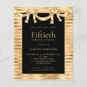 Papier Budget Classy Gold Noir 50e anniversaire Invitatio (Devant)