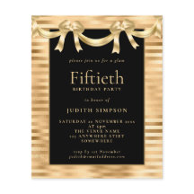 Budget Classy Gold Noir 50e anniversaire Invitatio