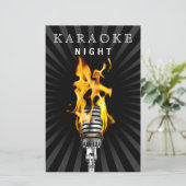 Papier Budget Classy Mic Karaoke Night Party Invitation (Debout devant)