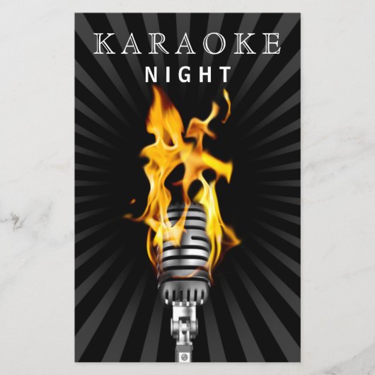 Papier Budget Classy Mic Karaoke Night Party Invitation (Devant)