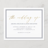 Papier Budget Classy Nautical Navy & Gold Script Mariage (Devant)