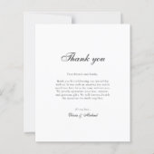 Papier Budget Classy Script Photo Wedding Thank You (Devant)
