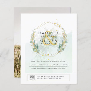 Papier BUDGET CODE DE PHOTOGRAPHIE Faire-part de mariage 