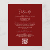 Papier BUDGET Code QR Mariage Écriture Simple Bordure Rou (Dos)
