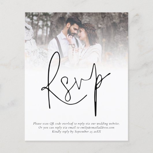 Papier Budget Code QR - Photo Mariage RSVP Enclôture RSVP (Devant)