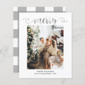 Papier BUDGET Coeur Argent Joyeux Script photo Noël (Devant / Derrière)