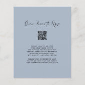 Papier Budget Coeur romantique QR Code Dusty Mariage bleu (Dos)