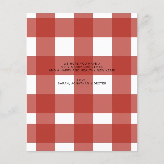 Papier BUDGET Coeur Rouge Joyeux Script Photo Noël (Dos)