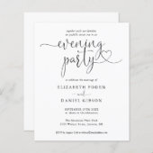 Papier Budget Coeur Script Soirée de mariage Invitation (Devant / Derrière)