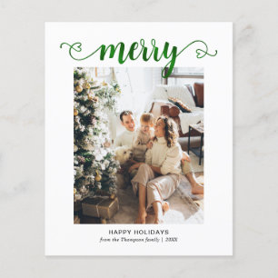 Papier BUDGET Coeur vert Joyeux Script photo Noël