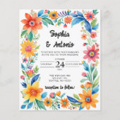 Papier Budget Coloré mexicain Floral Fiesta Mariage (Devant)
