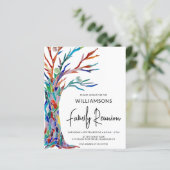 Papier Budget Colorful Family Tree Invitation de réunion (Debout devant)