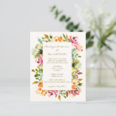 Papier Budget Colorful Floral Mariage QR Code Invitation (Debout devant)