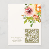 Papier Budget Colorful Floral Mariage QR Code Invitation (Dos)