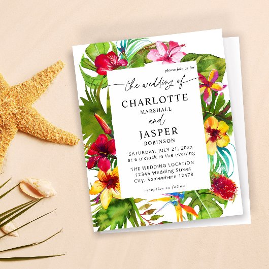 Papier Budget Colorful Mariage floral tropical