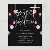 Papier Budget Colorful Parties scintillant Glam Sweet 16  (Devant)