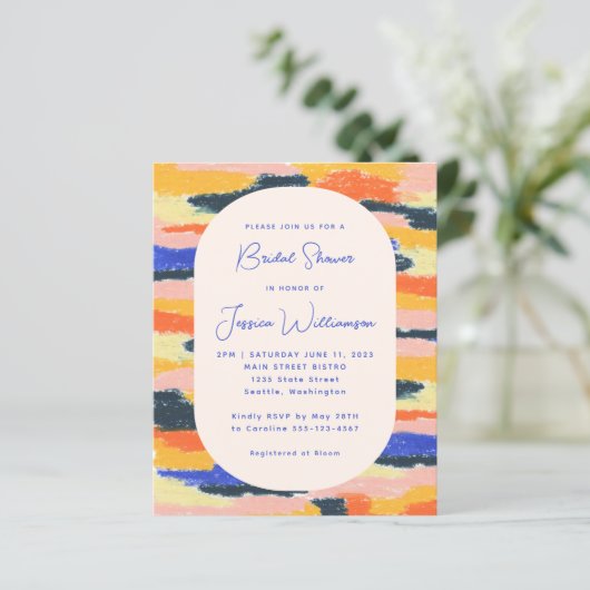 Papier Budget Colorful Photo Playful Blue Douche Invitati (Debout devant)