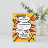 Papier Budget Comic Book Pop Art Faire-part de mariage (Debout devant)